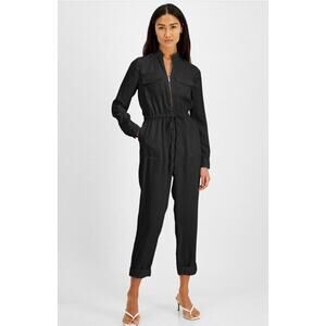 Inc International Concepts Utility Jumpsuit Black Zip Up Size 2 NWT